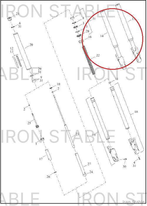 Harley-Davidson Fork, Fr Tlscp, Rh