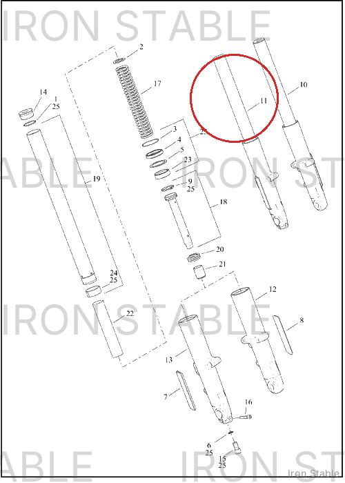 Harley-Davidson Fork, Fr Tlscp, Rh