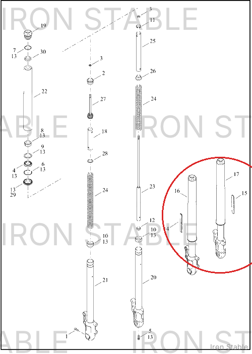 Harley-Davidson Fork, Fr Tlscp, Lh