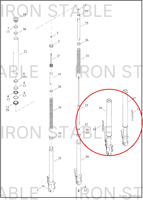 Harley-Davidson Fork, Fr Tlscp, Rh