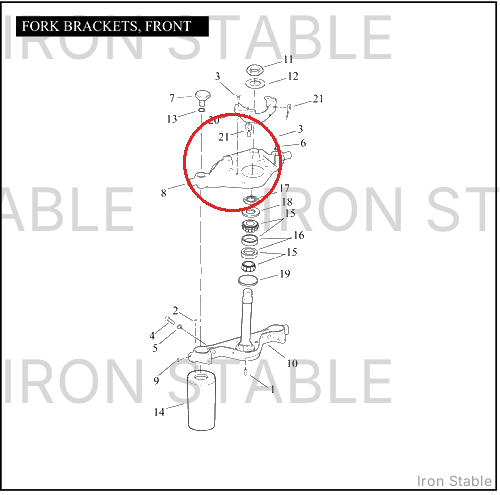 Harley-Davidson Bracket, Upr Fork, Gloss Blk