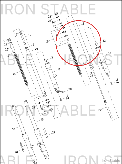 Harley-Davidson Pipe, Cartridge Fork
