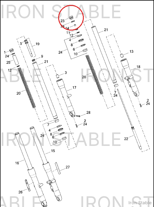 Harley-Davidson Kit-Fork Rebuild, Fld/103
