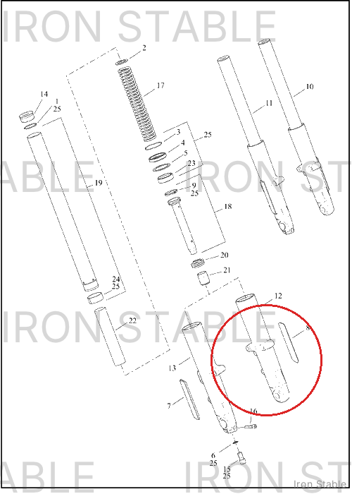 Harley-Davidson Fork Slider, Std, Lh, Buffed, Clr, 