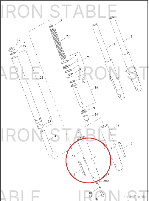 Harley-Davidson Forkslider, Std, Rh, Polish, Clr, 4