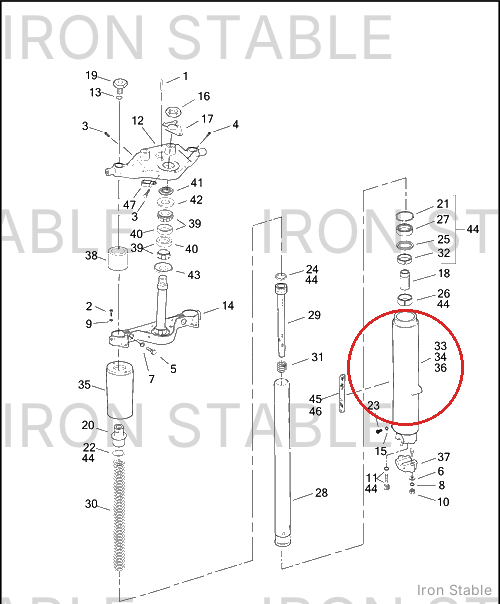 Harley-Davidson Slider, Rh/Front Fork, Chrome