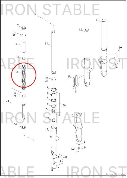 Harley-Davidson Spring, Fr Tlscp Fork, Compressi
