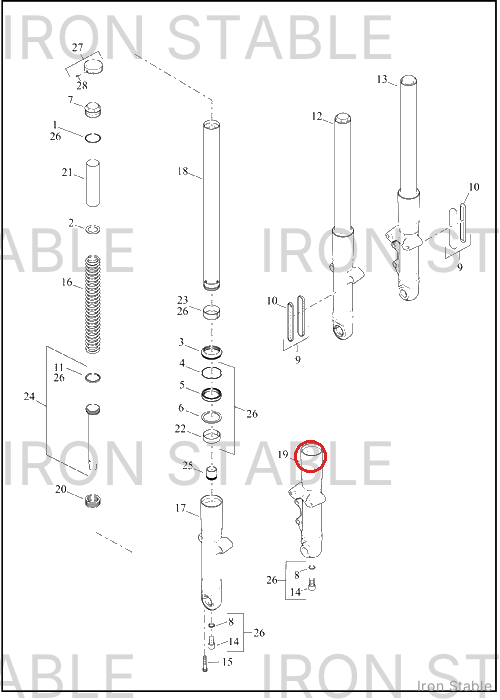 Harley-Davidson Slider, Fr Tlscp Fork, Black, Lh