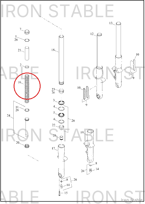 Harley-Davidson Spring, Fr Tlscp Fork, Compressi