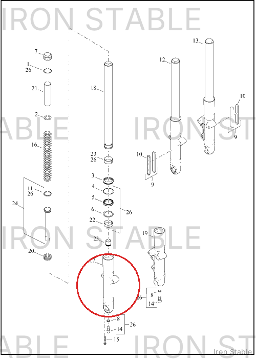 Harley-Davidson Slider, Fr Tlscp Fork, Rh, 49mm
