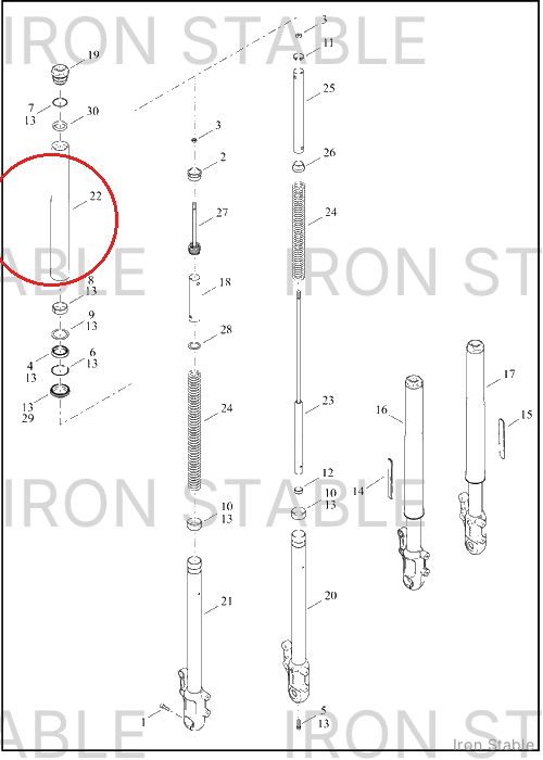 Harley-Davidson Fr Tlscp Fork Sub-Component, Otr, Tu