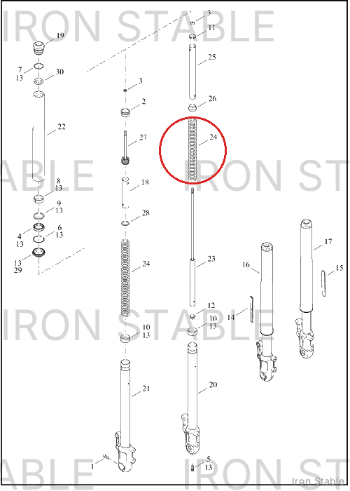 Harley-Davidson Spring, Fr Tlscp Fork, Lower