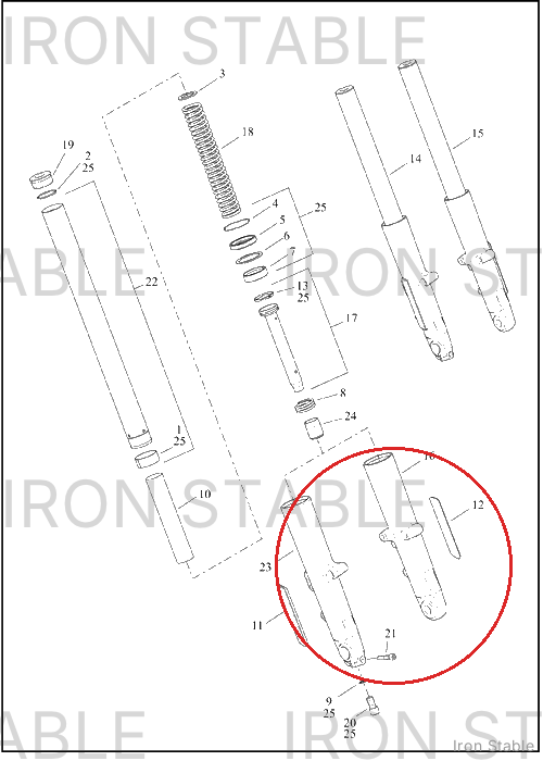 Harley-Davidson Slider, Fr Tlscp Fork, Lh, Satin