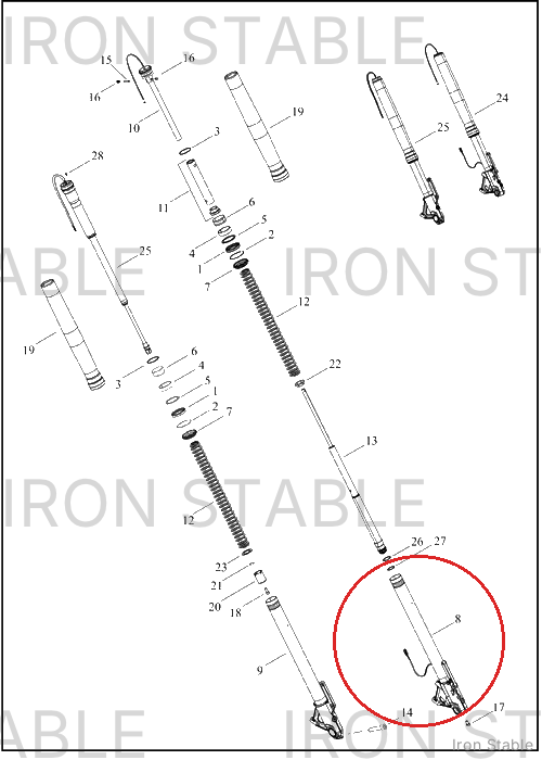 Harley-Davidson Slider, Fr Tlscp Fork, Lh Slider