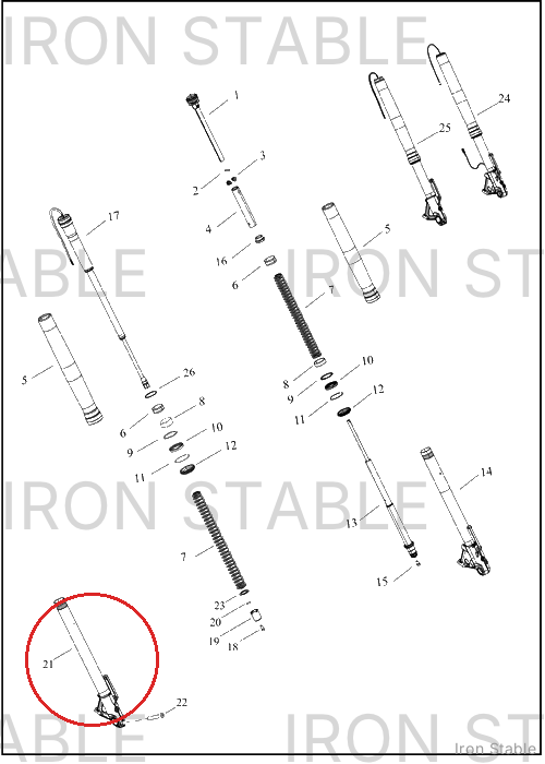 Harley-Davidson Slider, Fr Tlscp Fork, Rh Slider