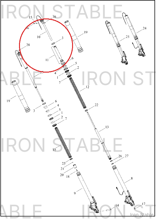 Harley-Davidson Fr Tlscp Fork Sub-Component, Left F