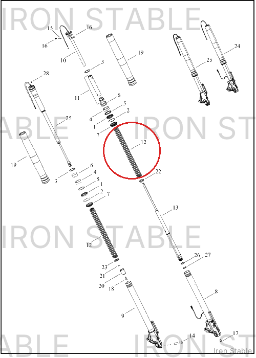 Harley-Davidson Spring, Fr Tlscp Fork