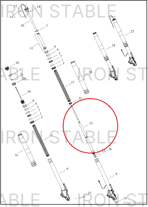 Harley-Davidson Fr Tlscp Fork Sub-Component, Lh Dam