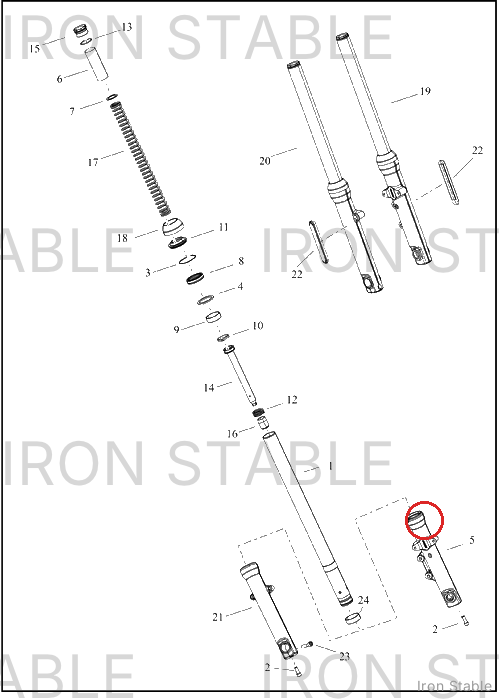 Harley-Davidson Fr Tlscp Fork Sub-Component, Lh Low