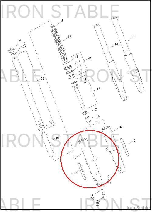 Harley-Davidson Slider, Fr Tlscp Fork, Rh, Scchrm
