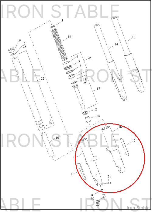 Harley-Davidson Slider, Fr Tlscp Fork, Lh, Scchrm