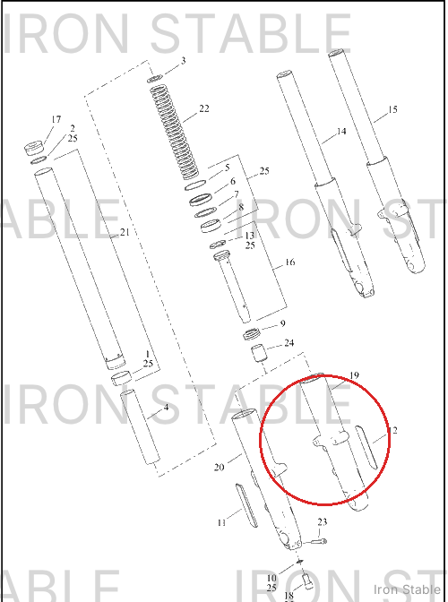 Harley-Davidson Slider, Fr Tlscp Fork, Lh, Gblk