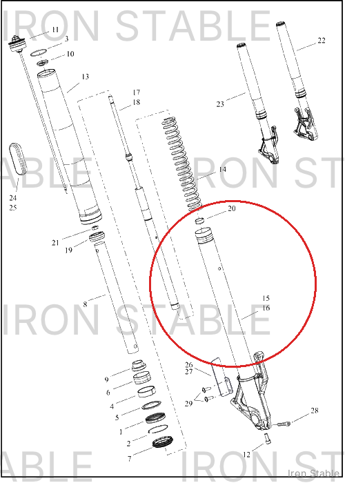 Harley-Davidson Fr Tlscp Fork Sub-Component, Spring