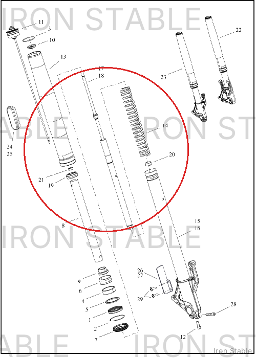 Harley-Davidson Fr Tlscp Fork Sub-Component, Lh Dam