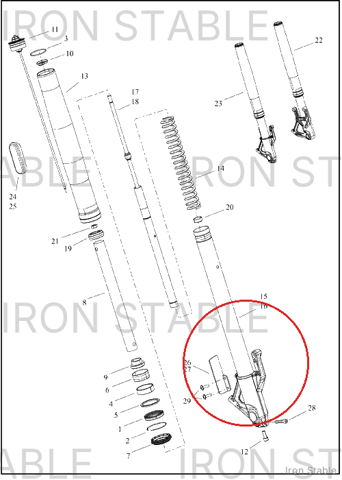 Harley-Davidson Fr Tlscp Fork Sub-Component, Rh Sli