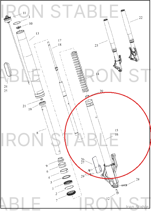 Harley-Davidson Fr Tlscp Fork Sub-Component, Lh Sli