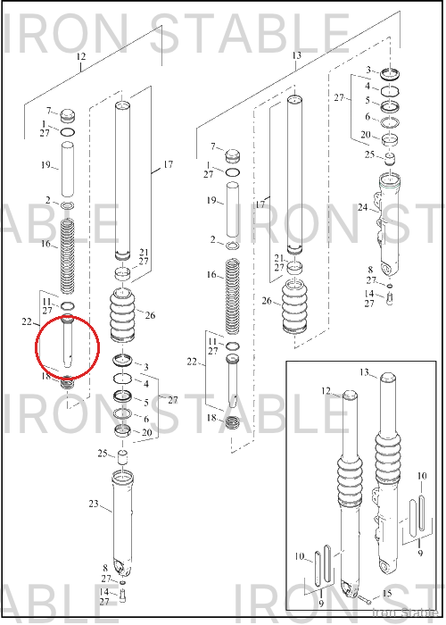 Harley-Davidson Fr Tlscp Fork Sub-Component, Fork P