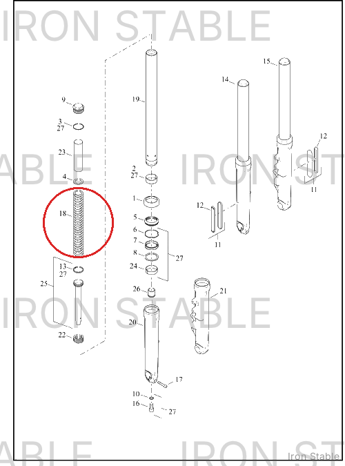Harley-Davidson Spring, Fr Tlscp Fork, Compressi