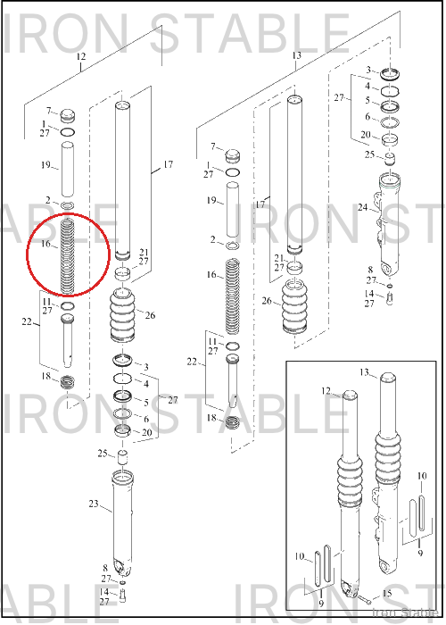 Harley-Davidson Spring, Fr Tlscp Fork, Compressi