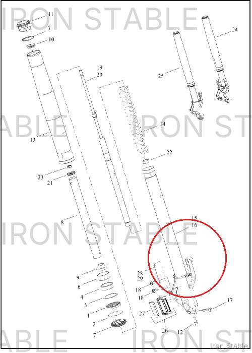 Harley-Davidson Fr Tlscp Fork Sub-Component, Lh Sli