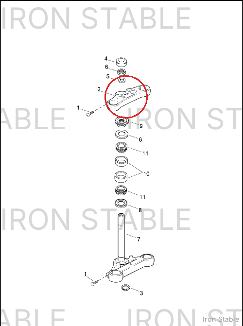 Harley-Davidson Upr Triple Clamp, 49mm
