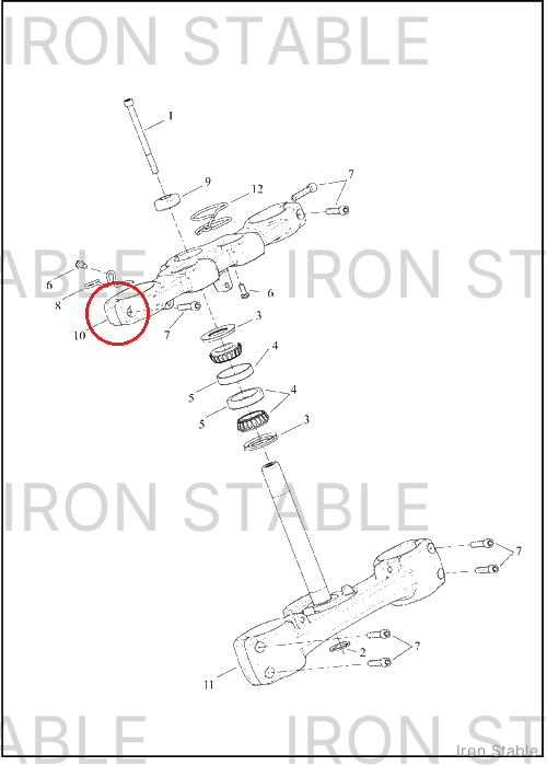 Harley-Davidson Clamp, Upr Tpl, Black