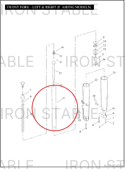 Harley-Davidson Stanchion Tube Assembly.