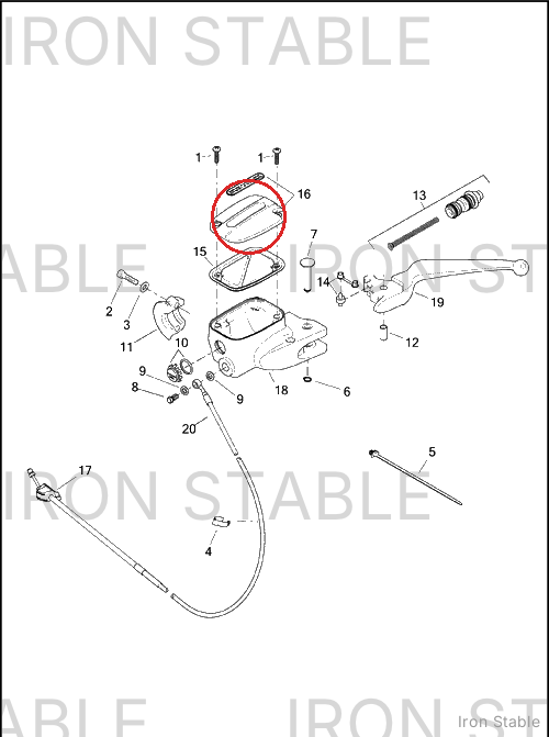 Harley-Davidson Cover, Master Cylinder Assembly, B