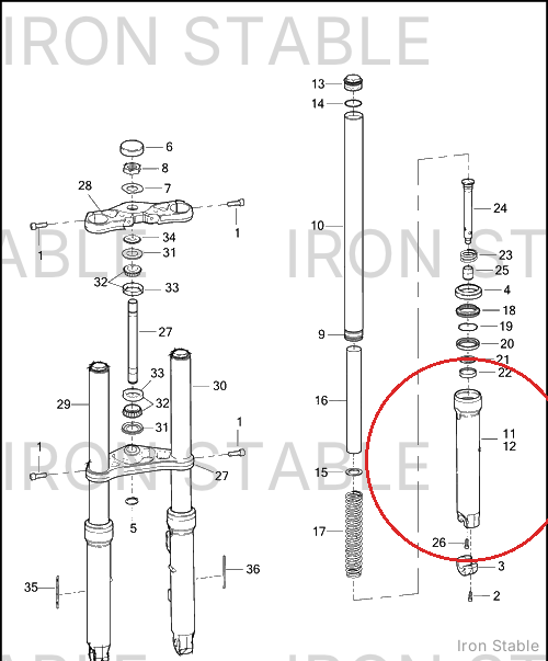 Harley-Davidson Slider, Lh/Front Fork