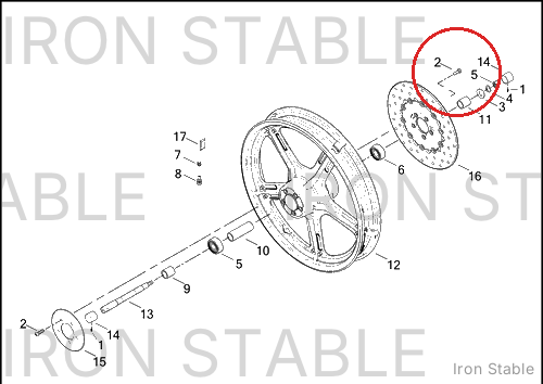 Harley-Davidson Chrome Brake Rotor Hardware, F