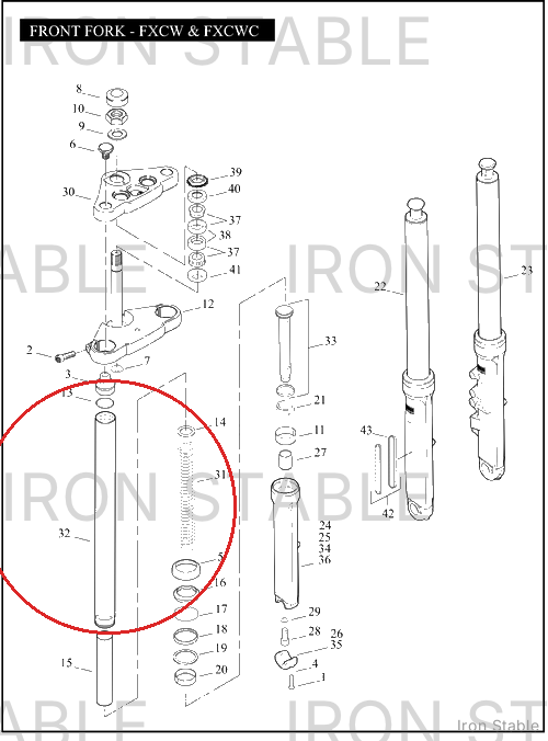 Harley-Davidson Tube, Front Stanchion