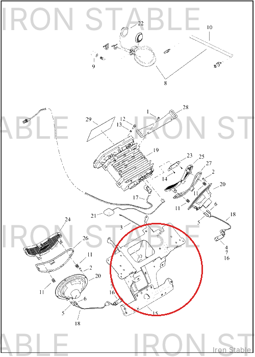 Harley-Davidson Bracket, Radio Mnt, Inr-Frng