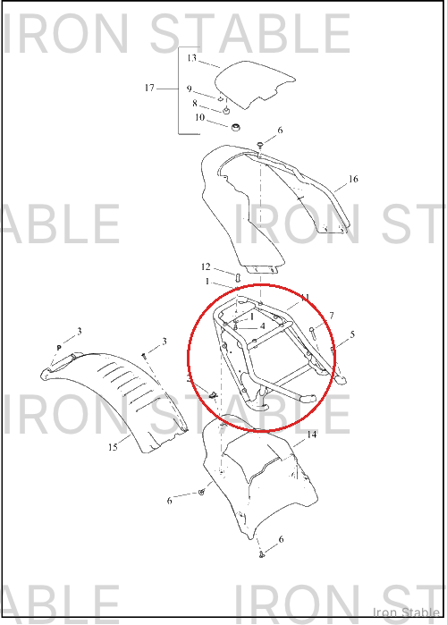 Harley-Davidson Struct Tailsect, Bracket, Sprt, Rr