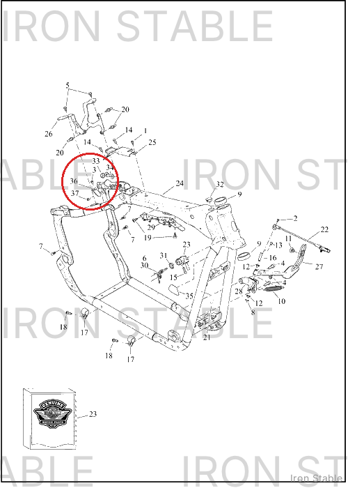 Harley-Davidson Frame Sub-Component, Bracket, Lh, Bcm Ca