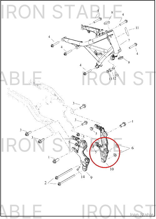 Harley-Davidson Bracket, Chas Struct Mounting, Mid, Lh