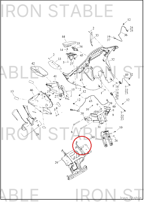 Harley-Davidson Bracket, Fr Fair Sprt, Assembly, Bla
