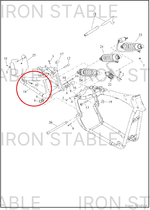 Harley-Davidson Swingarm, Assembly, Pntd, Nar, W/Brgs