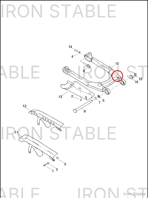 Harley-Davidson Swingarm, Assembly, Pntd, W/Brgs