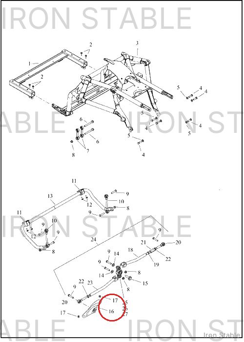 Harley-Davidson Brace, Swgarm, Watts, Link, Rh
