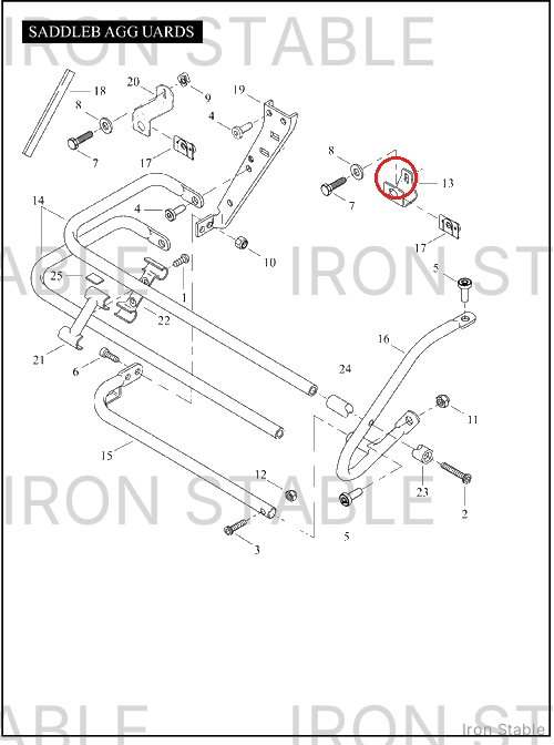 Harley-Davidson Bracket, Front Saddlebag Mounting, Flat Blk